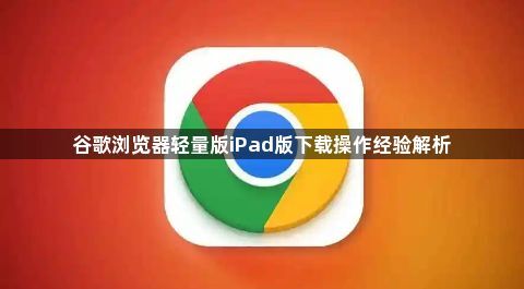 谷歌浏览器轻量版iPad版下载操作经验解析1
