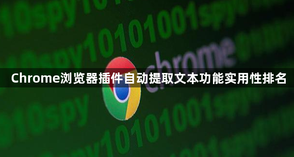 Chrome浏览器插件自动提取文本功能实用性排名1