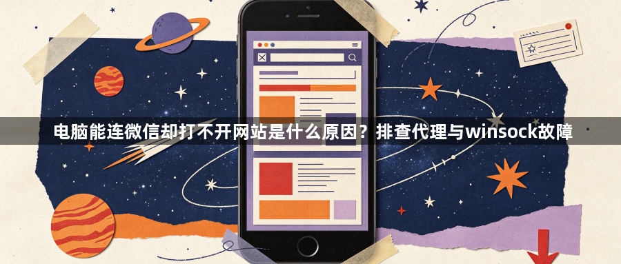 电脑能连微信却打不开网站是什么原因？排查代理与winsock故障1