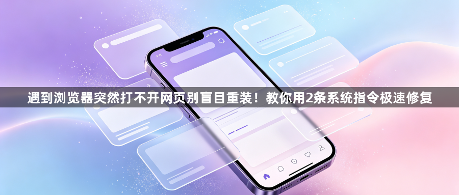 遇到浏览器突然打不开网页别盲目重装！教你用2条系统指令极速修复1
