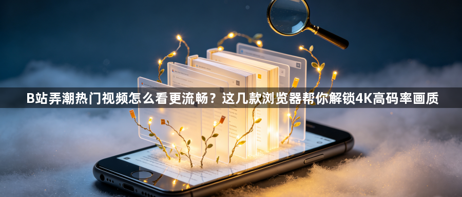 B站弄潮热门视频怎么看更流畅?这几款浏览器帮你解锁4K高码率画质1