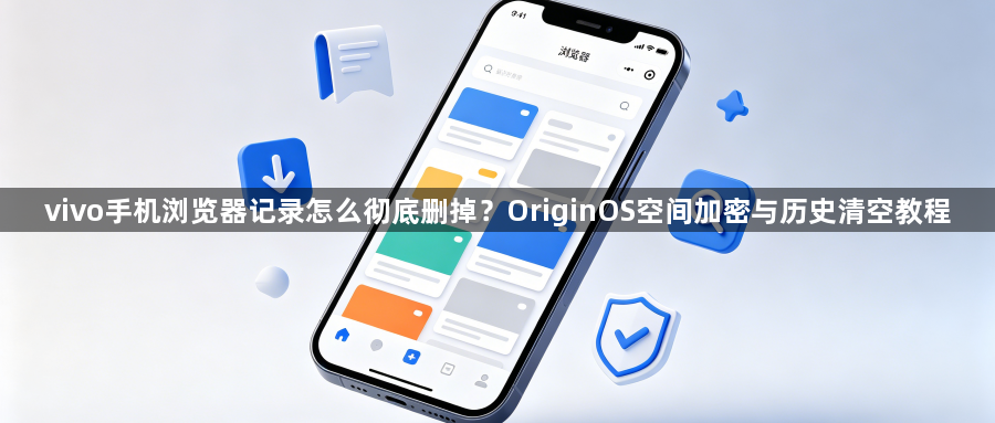 vivo手机浏览器记录怎么彻底删掉?OriginOS空间加密与历史清空教程1