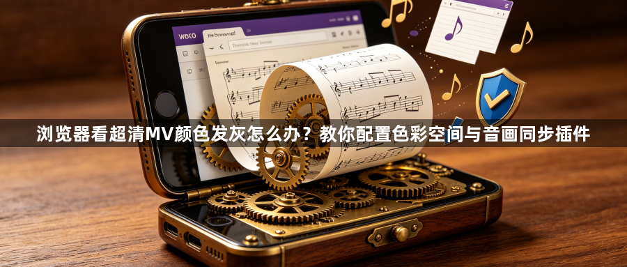 浏览器看超清MV颜色发灰怎么办？教你配置色彩空间与音画同步插件1