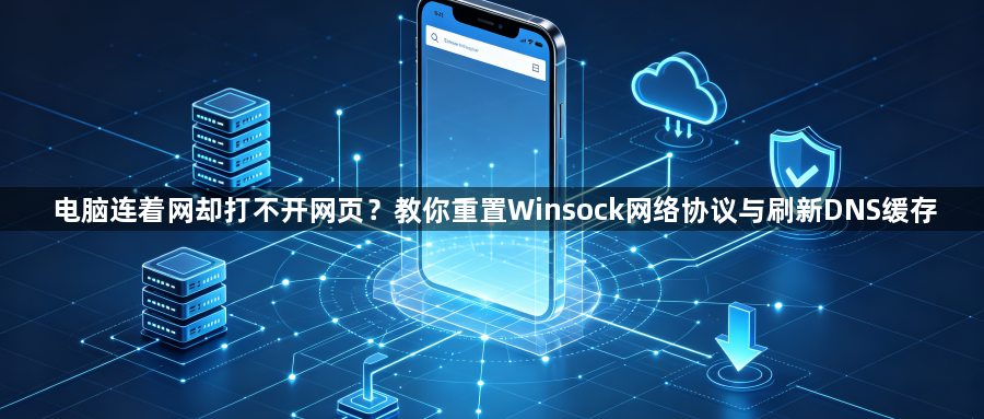 电脑连着网却打不开网页？教你重置Winsock网络协议与刷新DNS缓存1