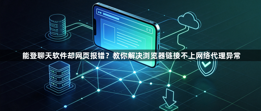 能登聊天软件却网页报错？教你解决浏览器链接不上网络代理异常1