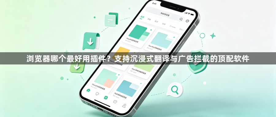 浏览器哪个最好用插件？支持沉浸式翻译与广告拦截的顶配软件1